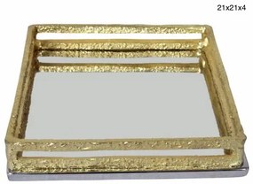 Χαρτοπετσετοθήκη Ανοξείδωτη Ασημί-Χρυσή 21x21x4εκ. Capolavoro 21.000.1019