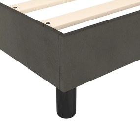 vidaXL Κρεβάτι Boxspring με Στρώμα Σκούρο Γκρι 80x200 εκ. Βελούδινο