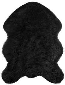 vidaXL Ψεύτικο Δέρμα Προβάτου Χαλί Tafalla Μαύρο 80 x 120 cm