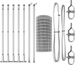 vidaXL Τεντώτο με στήριγμα Ασημί 0,4 x 10 μ Ατσάλι