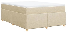 Κρεβάτι Boxspring με Στρώμα Κρεμ 160x200 εκ. Υφασμάτινο - Κρεμ