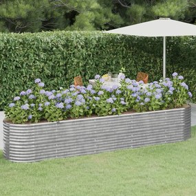 vidaXL Ζαρντινιέρα Ασημί 368x80x68 εκ. Γαλβανισμένος χάλυβας