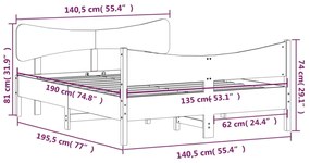 ΠΛΑΙΣΙΟ ΚΡΕΒΑΤΙΟΥ ΜΕ ΚΕΦΑΛΑΡΙ ΛΕΥΚΟ 135X190 ΕΚ. ΜΑΣΙΦ ΠΕΥΚΟΥ 3216397