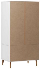 Ντουλάπα MOLDE Λευκή 90x55x175 εκ. από Μασίφ Ξύλο Πεύκου - Λευκό