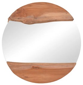 Καθρέπτης Alkmen teak ξύλο σε φυσική απόχρωση Φ60x4εκ Υλικό: TEAK WOOD 338-000007