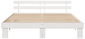 vidaXL Σκελετός Κρεβατιού Λευκό 180 x 200 cm Συμπαγές ξύλο πεύκου