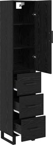 vidaXL Highboard Μαύρη Οξυά 34,5 x 34 x 180 εκ. Επεξεργασμένο ξύλο