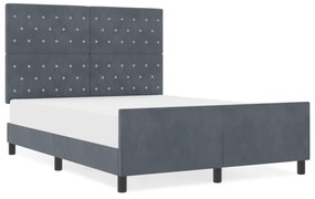 vidaXL Κρεβάτι Σκελετός Σκούρο Γκρί 160x200 εκ Βελούδο