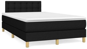 vidaXL Κρεβάτι Boxspring με Στρώμα Μαύρο 120x200 εκ. Υφασμάτινο