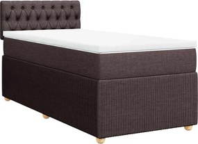 vidaXL Κρεβάτι Boxspring με Στρώμα Σκούρο Καφέ 80x200 εκ. Υφασμάτινο