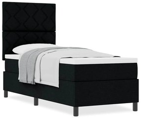 vidaXL Κρεβάτι με ελατήρια με στρώμα Μαύρο 80 x 200 cm ύφασμα