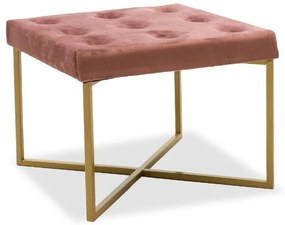 Σκαμπό Luisa μεταλλικό χρυσό-βελούδο σάπιο μήλο 40x40x30εκ 40x40x30 εκ.