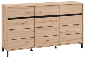 Μπουφές MARRON 157 3K3F3V Artisan oak - Μαύρο 157x40x90εκ. 157x40x90 εκ.