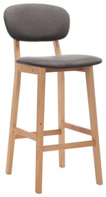 vidaXL Σκαμπό Μπαρ 2 τεμ. Ανοιχτό Γκρι Υφασμάτινα