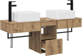 vidaXL Σετ Επίπλων Μπάνιου 3 τμχ. Artisan Δρυς Επεξεργασμένο Ξύλο