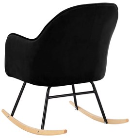 vidaXL Κουνιστή Πολυθρόνα Μαύρη Βελούδινη