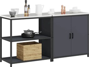 vidaXL Σετ Αποθήκευσης Κουζίνας HATTEM 2 pcs Ανθρακί