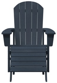 vidaXL Καρέκλες Adirondack με Πόδια 2 τμχ Ναυτικό Μπλε HDPE