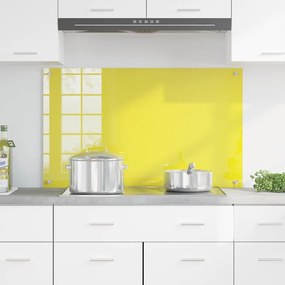 vidaXL Πίσω Πάνελ Κουζίνας Κίτρινο 100 x 60 x 0.6 εκ. σκληρυμένο γυαλί