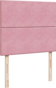 vidaXL Κρεβάτι Boxspring με Στρώμα Ροζ 120x190 εκ. Βελούδινο