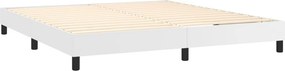 vidaXL Κρεβάτι Boxspring με Στρώμα Λευκό 160x200εκ.από Συνθετικό Δέρμα