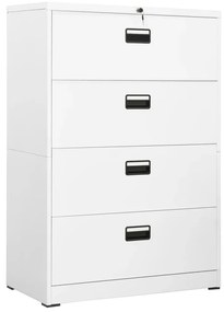 vidaXL Αρχειοθήκη Λευκή 90 x 46 x 134 εκ. από Ατσάλι