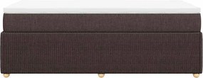 vidaXL Κρεβάτι Boxspring με Στρώμα Σκούρο Καφέ 90x200 εκ. Υφασμάτινο