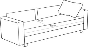Τριθέσιος Καναπές Κρεβάτι Ανθρακί ALY 80x220x83