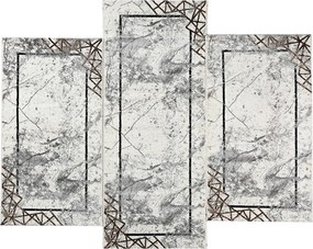 Χαλιά Κρεβατοκάμαρας (Σετ 3τμχ) Polcarpet Estia 3748 Grey/White