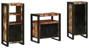 vidaXL Σετ Επίπλων Μπάνιου με συρτάρι 3 pcs Στερεό Ανακτηθέν Ξύλο