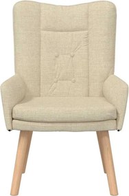 vidaXL Πολυθρόνα Κρεμ 63 x 67 x 94 εκ. Ύφασμα και κόντρα πλακέ