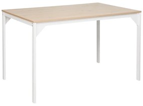 Chan melamine table in oak shade with white metal leg 120x75x75cm 120x75x75 εκ.