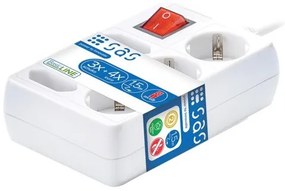 Πολύπριζο the Fixers 3 x σουκο + 4 x διπολικο + διακοπτη οριζόντιο Λευκό 100-11-062 SAS-100-11-062-Λευκό 100-11-062