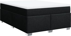 vidaXL Κρεβάτι Boxspring με Στρώμα Μαύρο 140x190 εκ. Υφασμάτινο