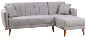 Καναπές - Κρεβάτι Γωνιακός (Δεξιά Γωνία) Aqua 867UNQ1402 225x150x85cm Grey