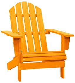 Καρέκλα Κήπου Adirondack Πορτοκαλί Μασίφ Ξύλο Ελάτης
