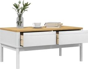 vidaXL Τραπεζάκι Σαλονιού FLORO Λευκό 99x55,5x45 εκ. Μασίφ Πεύκο