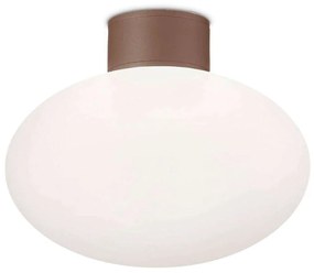 Φωτιστικό Οροφής - Πλαφονιέρα Clio 326795 Φ9x4cm 1xE27 42W Coffee Ideal Lux Αλουμίνιο, Πλαστικό