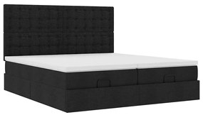 Οθωμανικό κρεβάτι με στρώματα Μαύρο 180x200cm Ύφασμα 3313736
