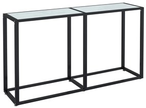 vidaXL Τραπέζι Κονσόλα Λευκό Όψη Μαρμάρου 140x35x75,5 εκ. Ψημένο Γυαλί