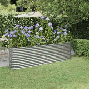 vidaXL Ζαρντινιέρα Ασημί 260x40x68 εκ. Γαλβανισμένος χάλυβας