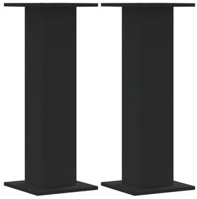 vidaXL Βάσεις Φυτών 2 τεμ. Μαύρες 30x30x80 εκ. από Επεξεργασμένο Ξύλο