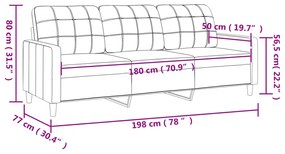 ΚΑΝΑΠΕΣ ΤΡΙΘΕΣΙΟΣ TAUPE 180 ΕΚ. ΥΦΑΣΜΑΤΙΝΟΣ 359106