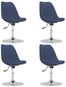 Καρέκλες Τραπεζαρίας Περιστρεφόμενες 4 τεμ. Μπλε Υφασμάτινες - Μπλε
