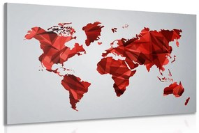 Εικόνα παγκόσμιου χάρτη σε διανυσματικό σχέδιο γραφικών με κόκκινο χρώμα - 120x80