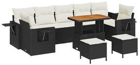 vidaXL Σετ Καναπέ Κήπου 10 pcs Μαύρο συνθετικό ρατάν