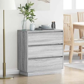 vidaXL Κομοδίνο με συρτάρι Γκρι 71 x 34.5 x 75 εκ. Επεξεργασμένο ξύλο