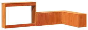 Κομοδίνο με Γραφείο Καφέ Κεριού 232x122x75 εκ Μασίφ Ξύλο Πεύκου - Καφέ