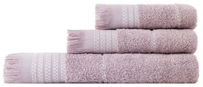 Πετσέτες Plush (Σετ 3τμχ) Dusty Lilac Nima Towels Set 70x140cm 100% Βαμβάκι