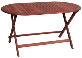 Ξύλινο ,Οβάλ Πτυσσόμενο Τραπέζι Red Shorea 140 x 80 x 75(h)cm